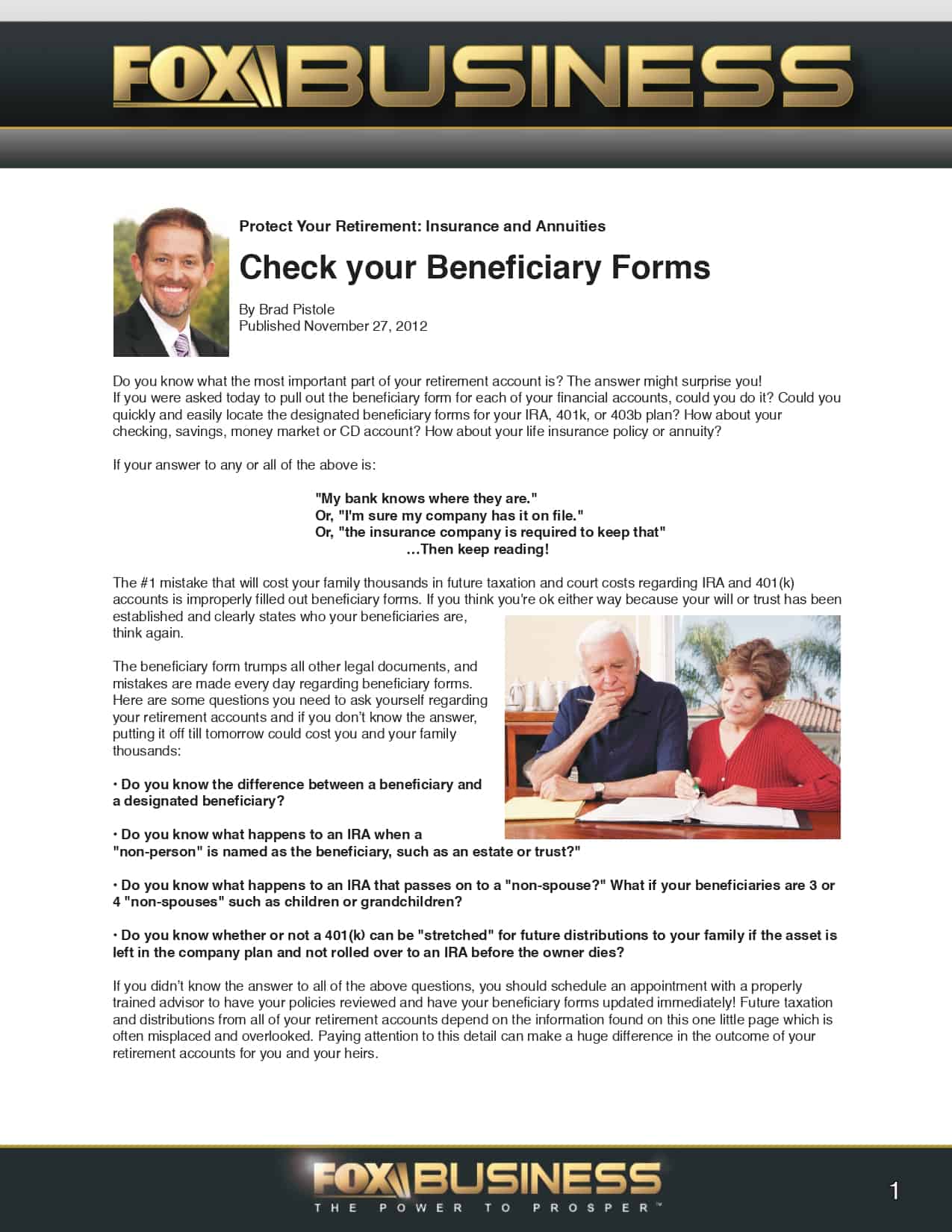 Check Your Beneficiary Forms