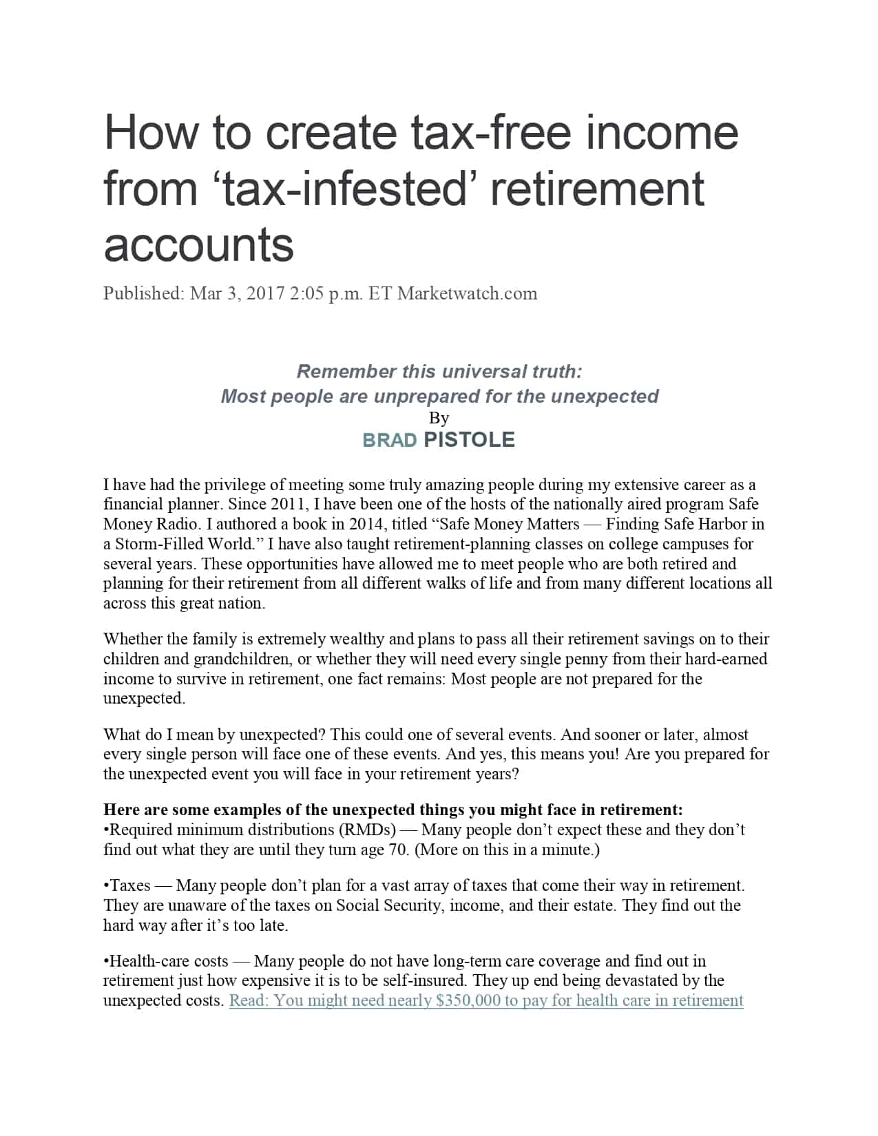 How to Create Tax-Free Income from ‘Tax-Infested’ Retirement Accounts