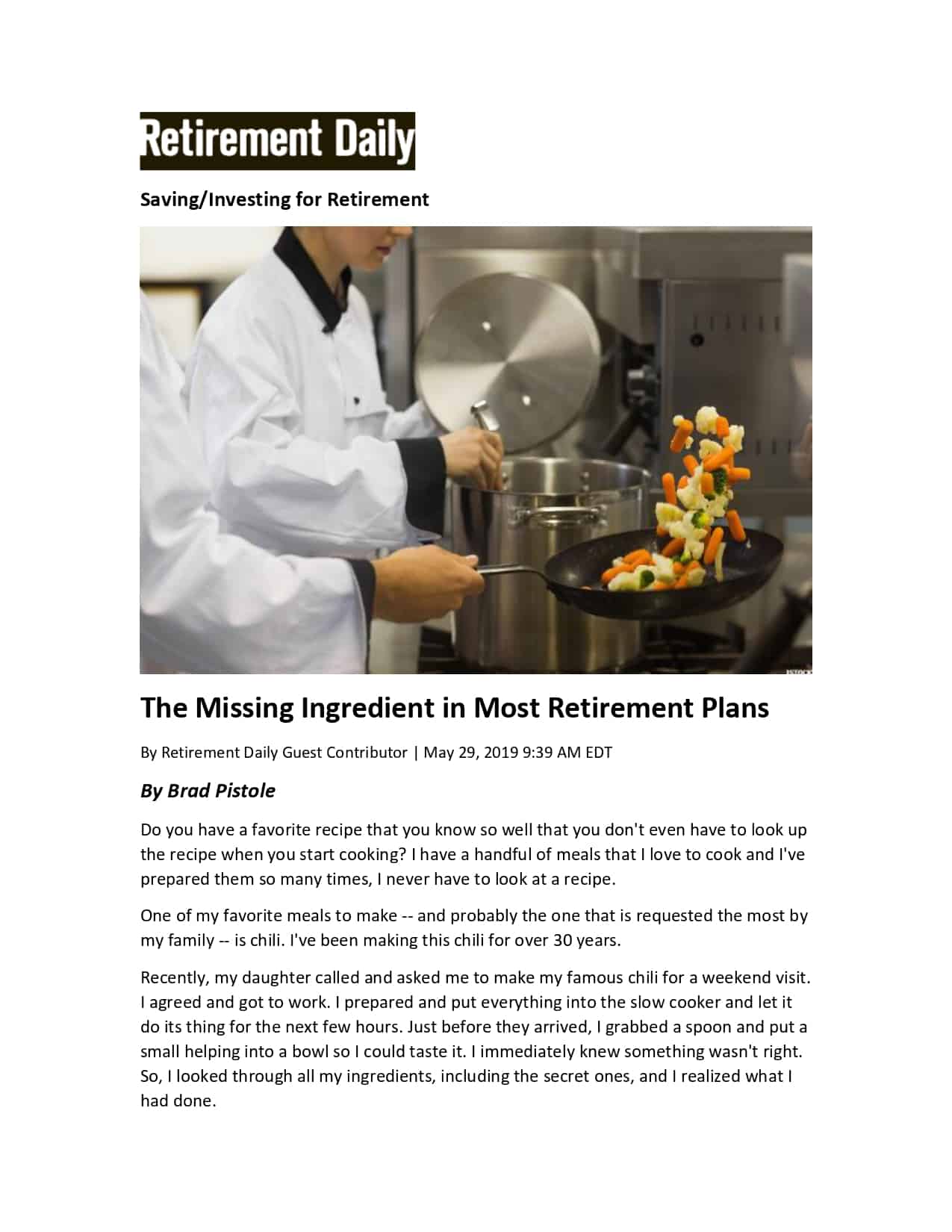 The Missing Ingredient in Most Retirement Plans